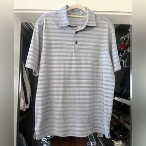 Walter Hagen Gray/blue Polo Golf Shirt Classic Stripes - Size S